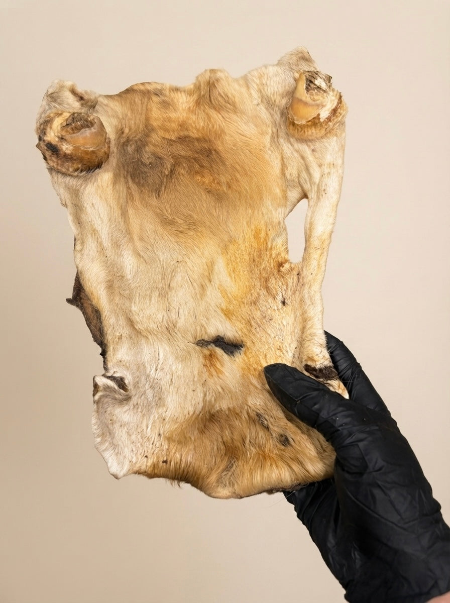 Plaque de peau de bœuf avec poils